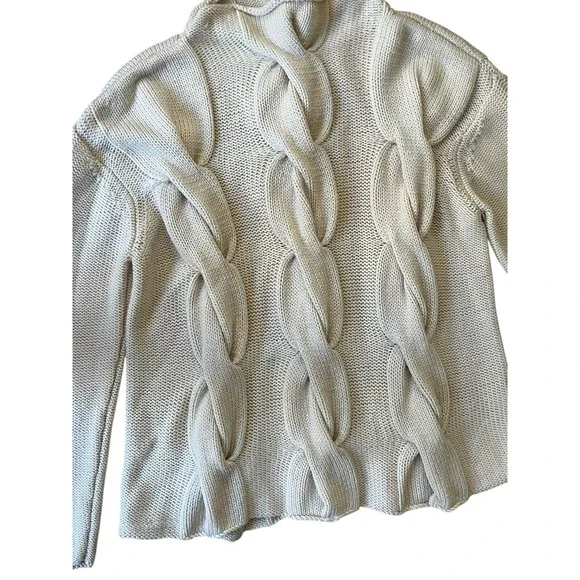 Vintage Eileen Fisher chunky cable knit sweater crafted from 100% merino wMedium